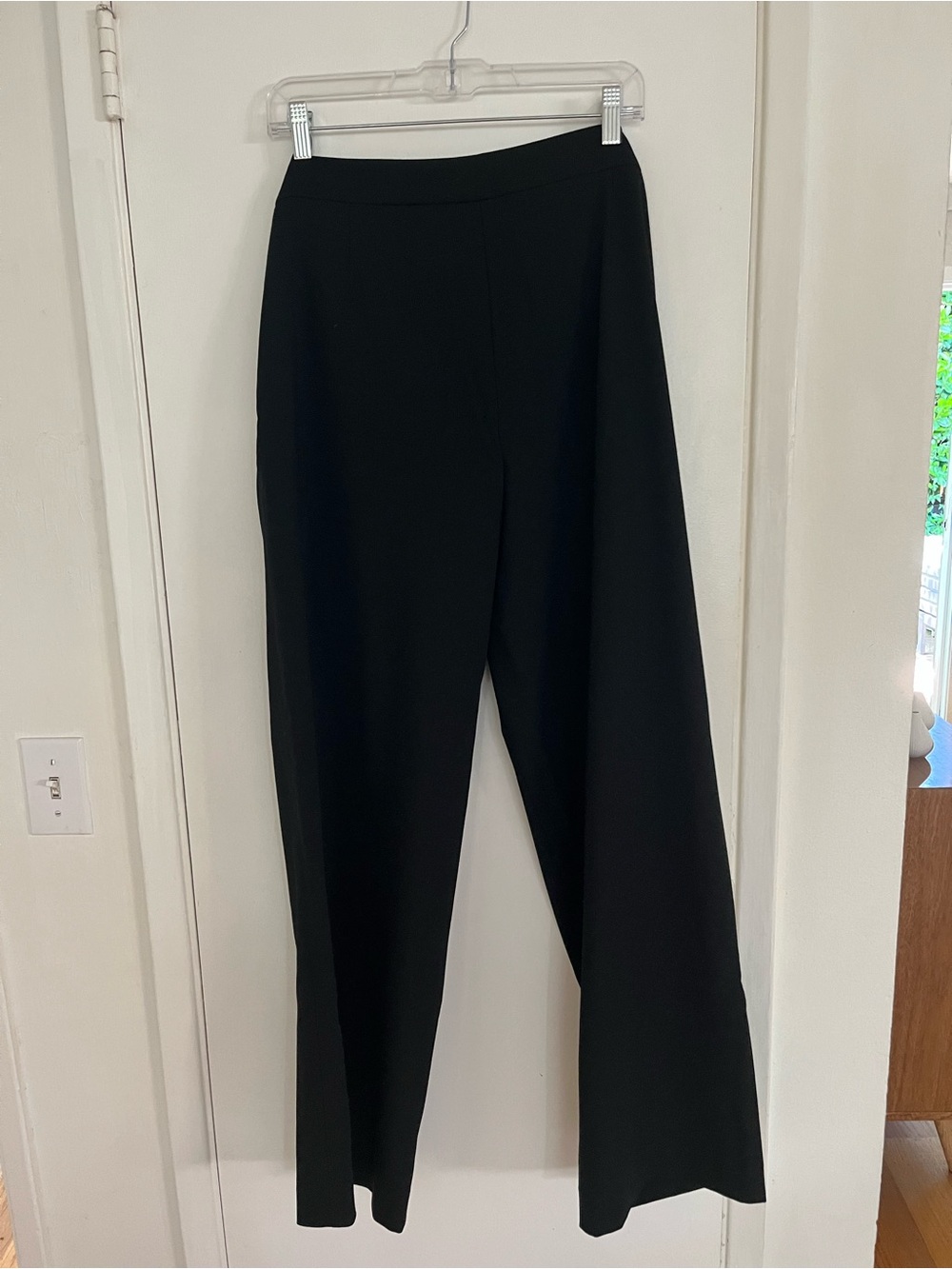Sarah Pacini Black Wide-Leg High-Rise Trousers